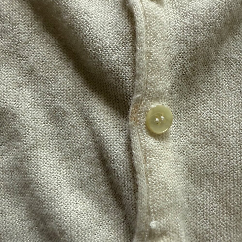 Christian Dior Mens Large Vintage Ivory Button-Up Cardigan Sweater Acrylic Blend - Picture 4 of 8